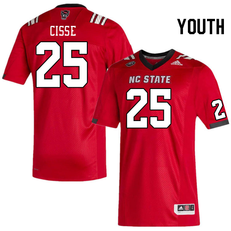Youth #25 Brandon Cisse North Carolina State Wolfpacks College Football Jerseys Stitched-Red - Click Image to Close